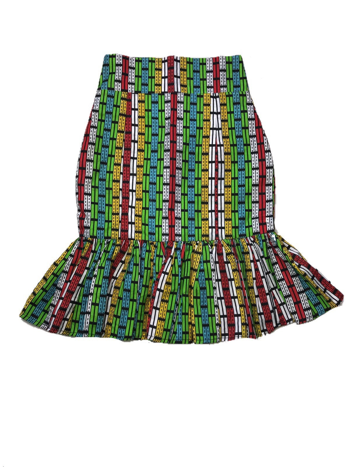 High waist african mini skirt