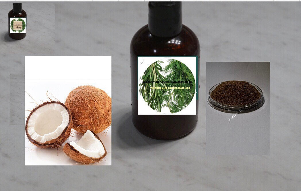 Coconut oil/ chebe powder for thickness & strengthening of hair 4oz