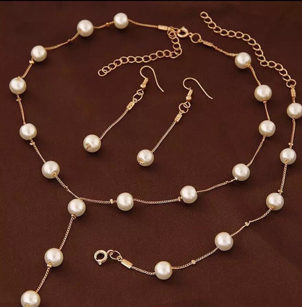 Pearl Simple Necklace Set